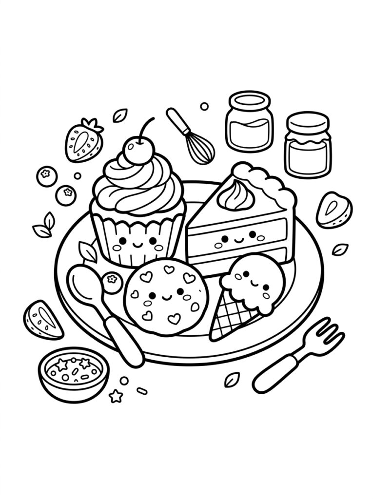 Zoet eten Kleurplaten (Gratis PDF Printables) 07 - gratis kleurplaat om te printen