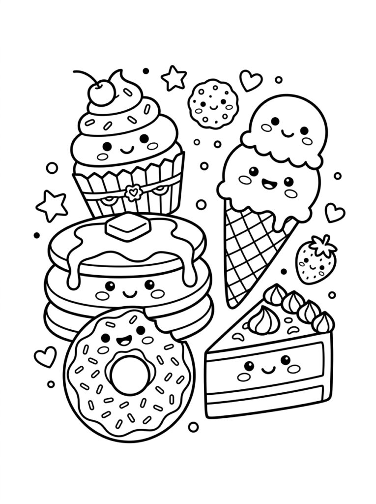 Zoet eten Kleurplaten (Gratis PDF Printables) 09 - gratis kleurplaat om te printen