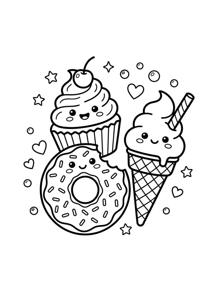 Zoet eten Kleurplaten (Gratis PDF Printables) 10 - gratis kleurplaat om te printen