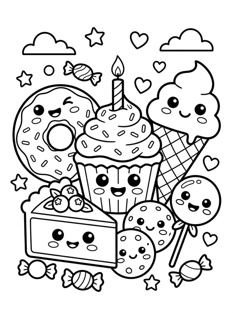 Zoet eten Kleurplaten (Gratis PDF Printables) 11 - gratis kleurplaat om te printen