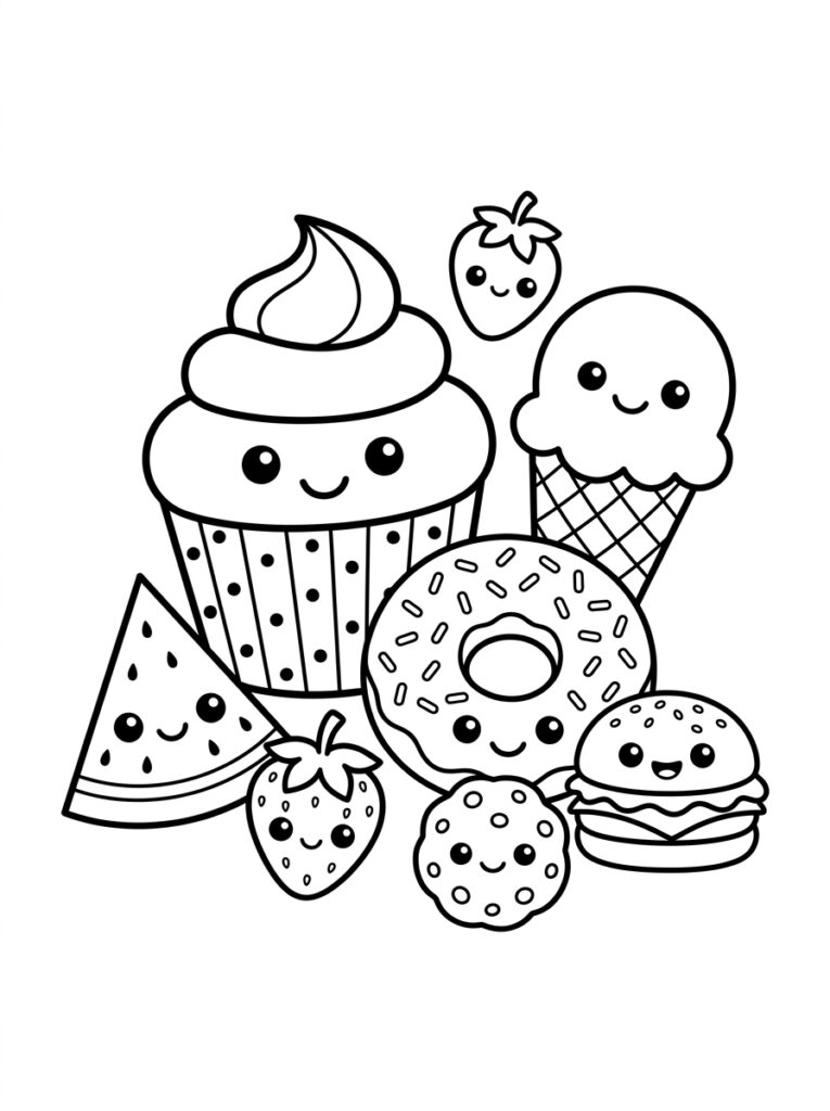 Zoet eten Kleurplaten (Gratis PDF Printables) 12 - gratis kleurplaat om te printen