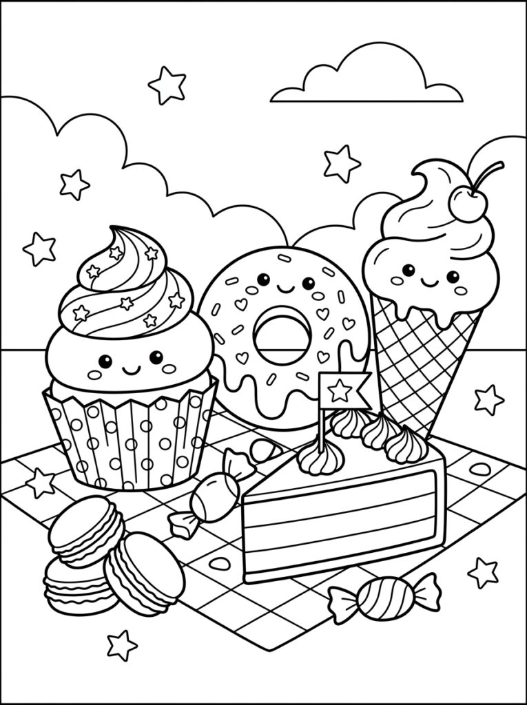 Zoet eten Kleurplaten (Gratis PDF Printables) 14 - gratis kleurplaat om te printen