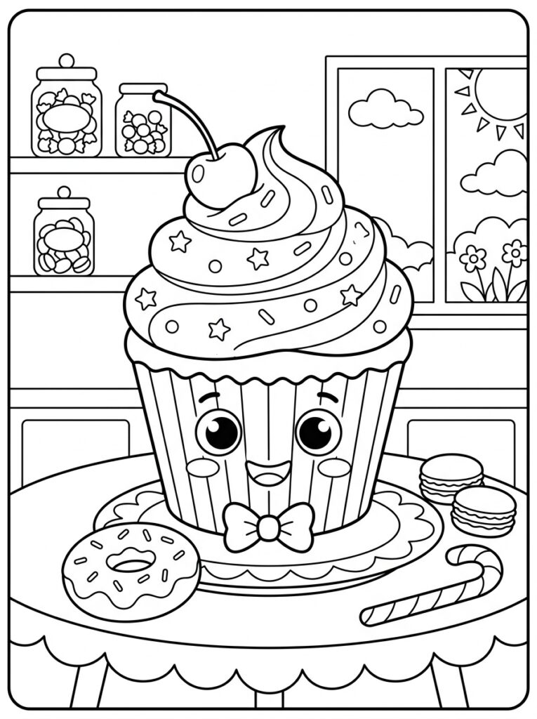 Zoet eten Kleurplaten (Gratis PDF Printables) 15 - gratis kleurplaat om te printen