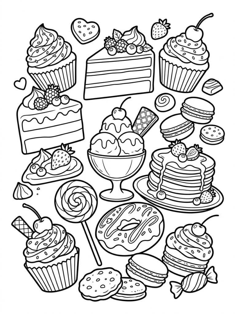 Zoet eten Kleurplaten (Gratis PDF Printables) 19 - gratis kleurplaat om te printen