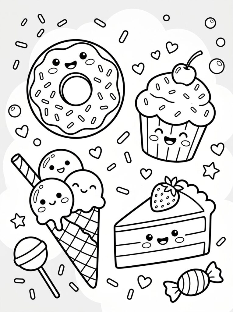 Zoet eten Kleurplaten (Gratis PDF Printables) 21 - gratis kleurplaat om te printen