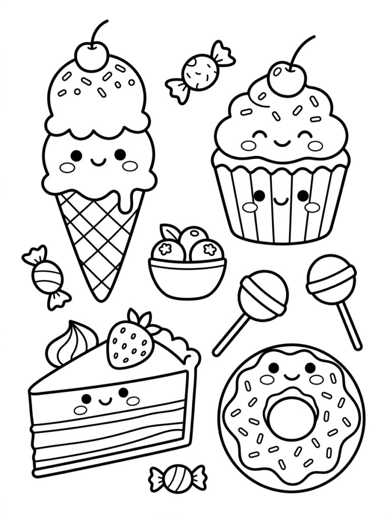 Zoet eten Kleurplaten (Gratis PDF Printables) 22 - gratis kleurplaat om te printen