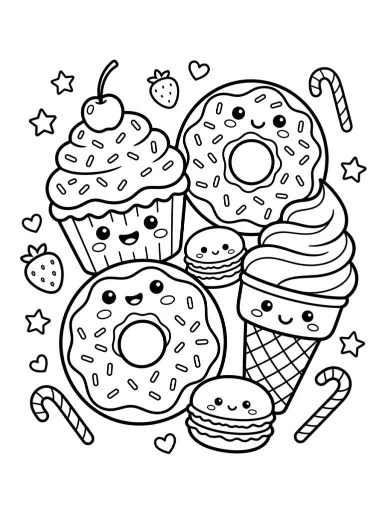 Zoet eten Kleurplaten (Gratis PDF Printables) 23 - gratis kleurplaat om te printen