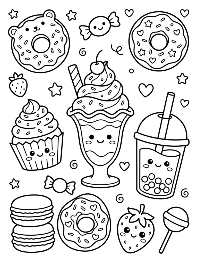 Zoet eten Kleurplaten (Gratis PDF Printables) 24 - gratis kleurplaat om te printen