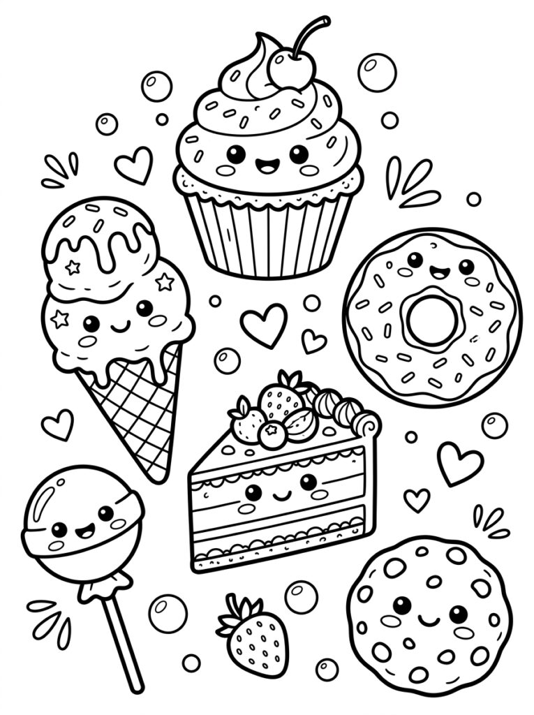 Zoet eten Kleurplaten (Gratis PDF Printables) 26 - gratis kleurplaat om te printen