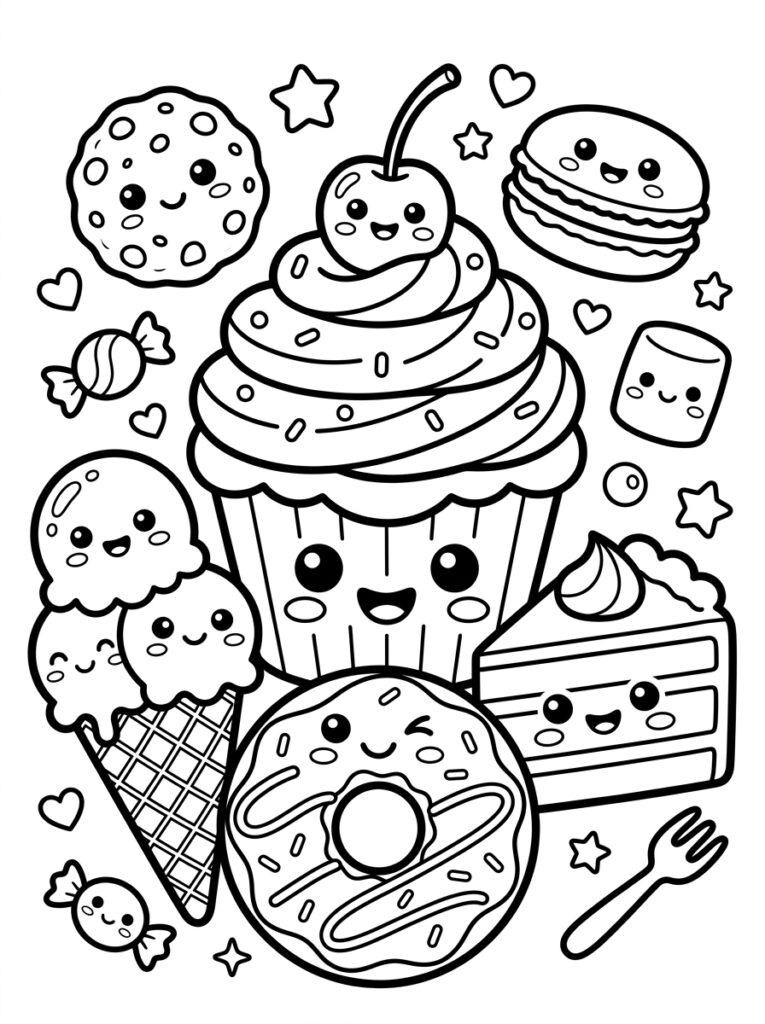 Zoet eten Kleurplaten (Gratis PDF Printables) 27 - gratis kleurplaat om te printen