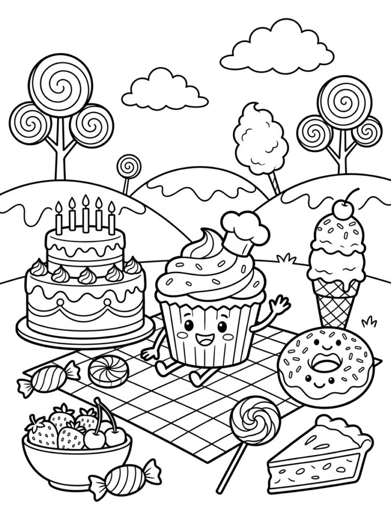 Zoet eten Kleurplaten (Gratis PDF Printables) 29 - gratis kleurplaat om te printen