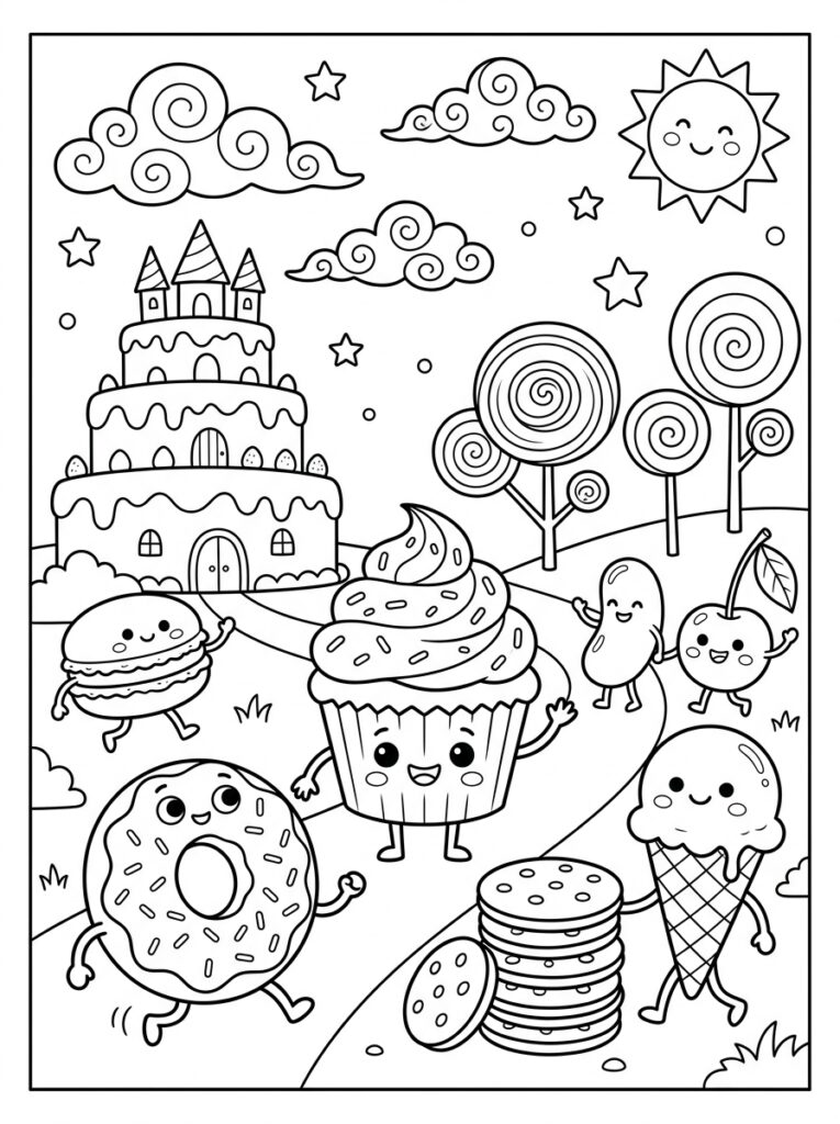 Zoet eten Kleurplaten (Gratis PDF Printables) 31 - gratis kleurplaat om te printen