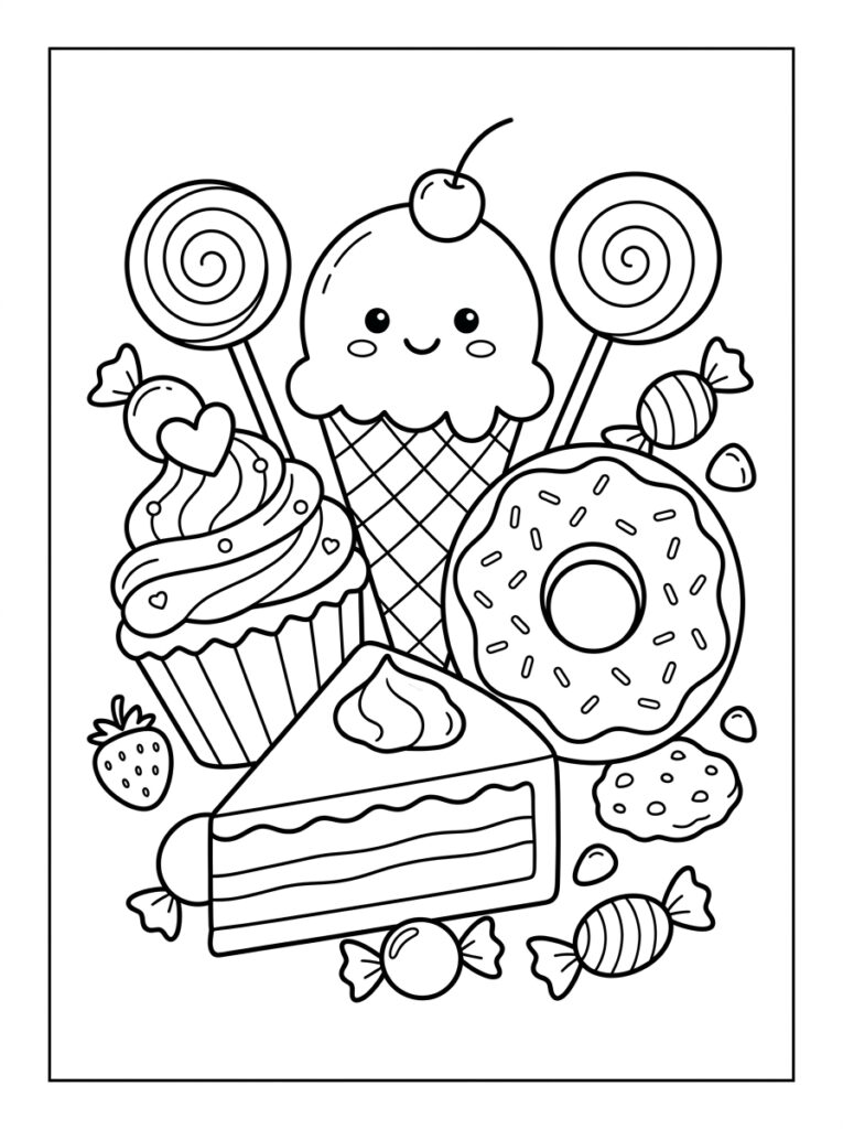 Zoet eten Kleurplaten (Gratis PDF Printables) 37 - gratis kleurplaat om te printen
