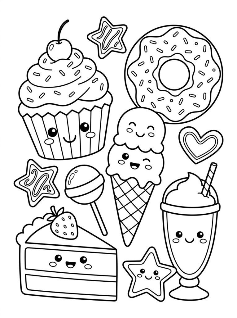 Zoet eten Kleurplaten (Gratis PDF Printables) 38 - gratis kleurplaat om te printen