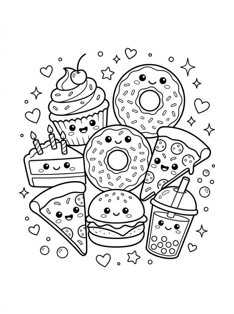 Zoet eten Kleurplaten (Gratis PDF Printables) 39 - gratis kleurplaat om te printen