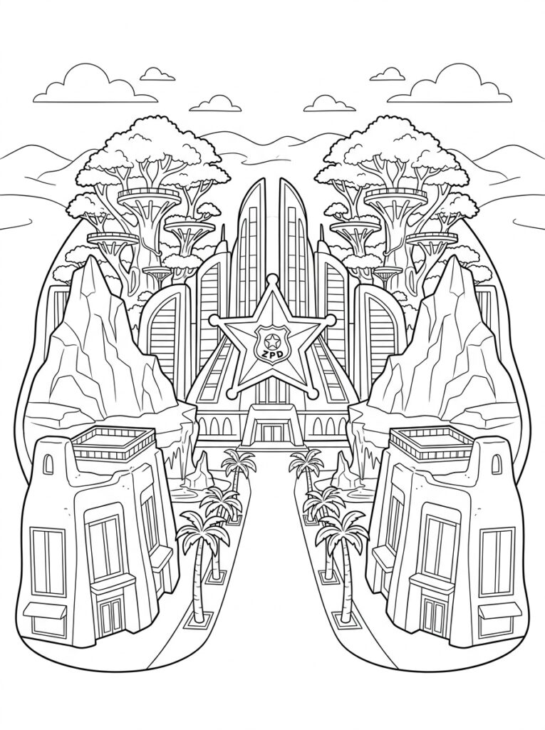 Zootopia Kleurplaten (Gratis PDF Printables) 28 - gratis kleurplaat om te printen
