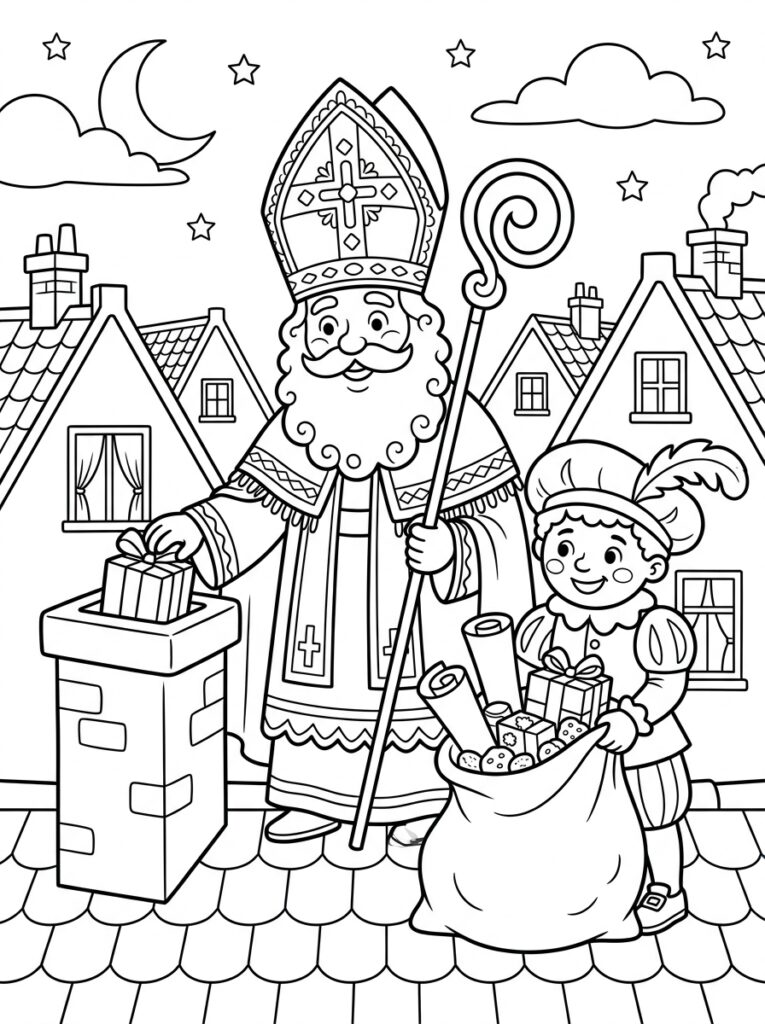 Mijter Sinterklaas Kleurplaten (Gratis PDF Printables) 13 - gratis kleurplaat om te printen