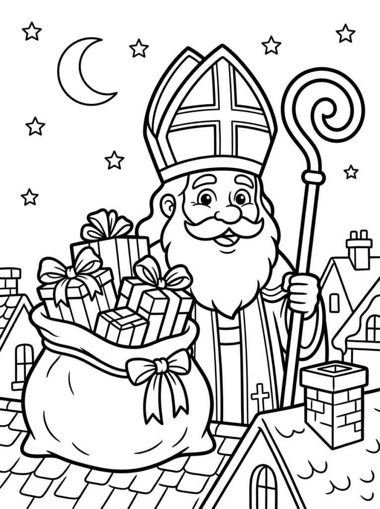 Mijter Sinterklaas Kleurplaten (Gratis PDF Printables) 20 - gratis kleurplaat om te printen
