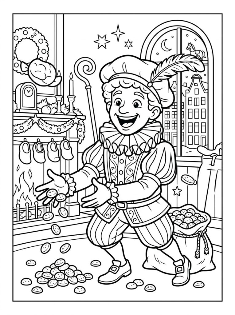 Pepernoten Kleurplaten (Gratis PDF Printables) 02 - gratis kleurplaat om te printen