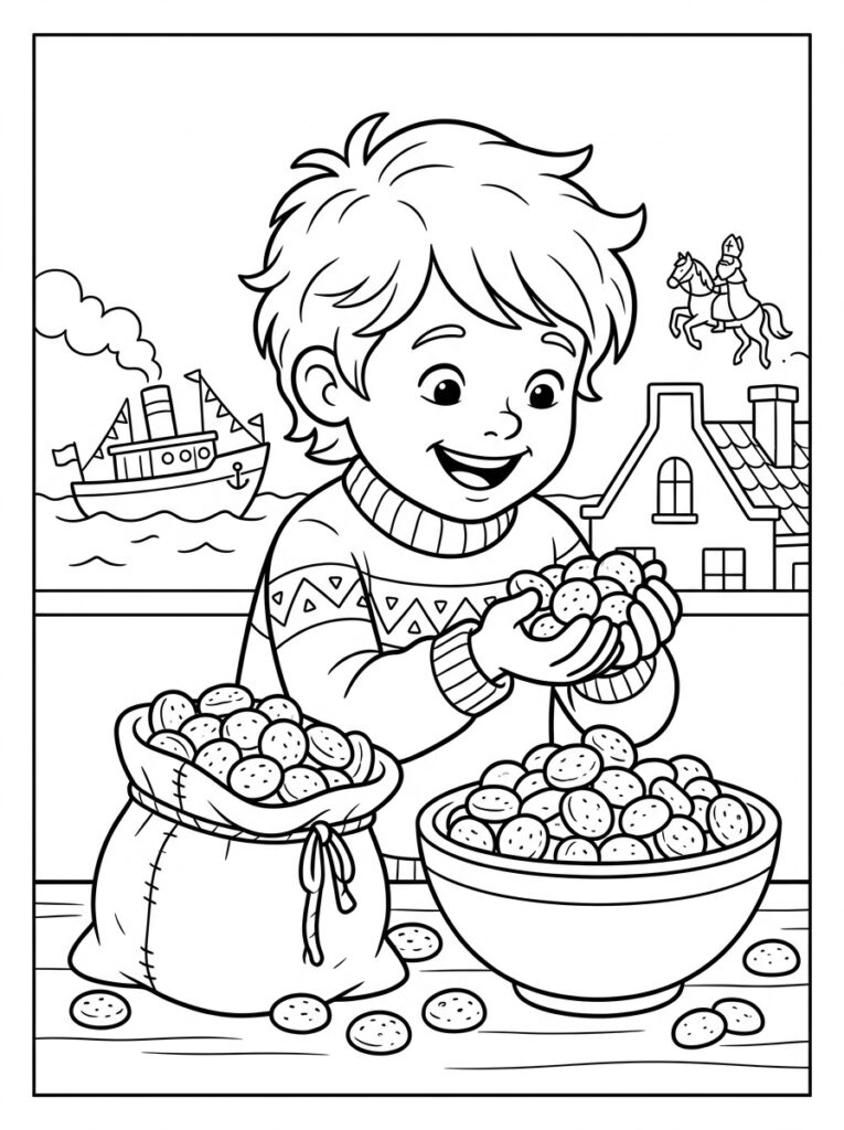 Pepernoten Kleurplaten (Gratis PDF Printables) 03 - gratis kleurplaat om te printen