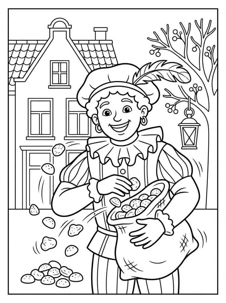 Pepernoten Kleurplaten (Gratis PDF Printables) 04 - gratis kleurplaat om te printen