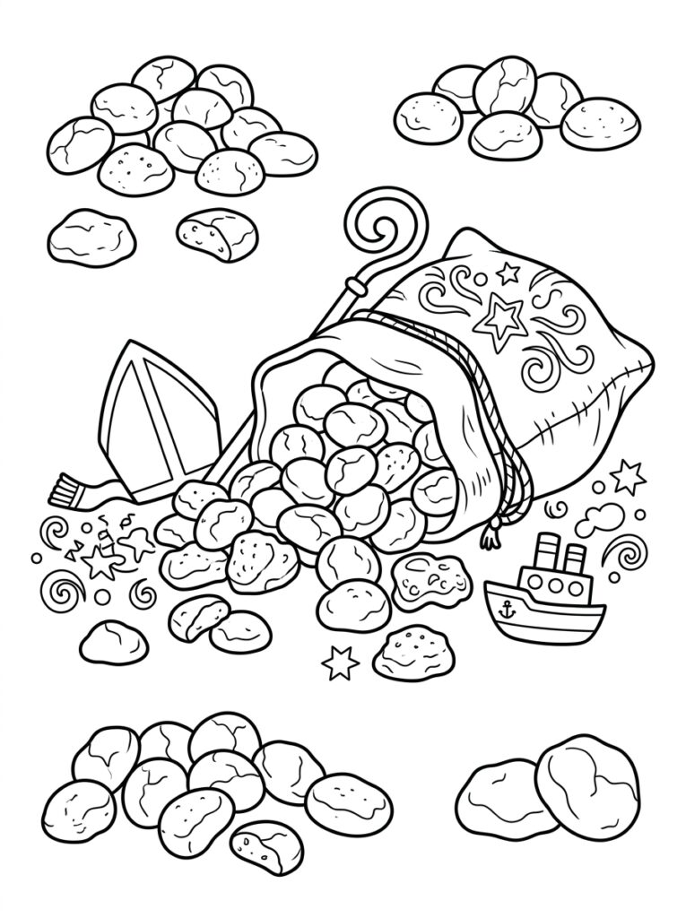 Pepernoten Kleurplaten (Gratis PDF Printables) 10 - gratis kleurplaat om te printen