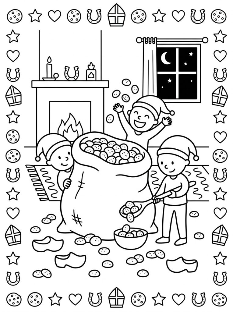 Pepernoten Kleurplaten (Gratis PDF Printables) 17 - gratis kleurplaat om te printen