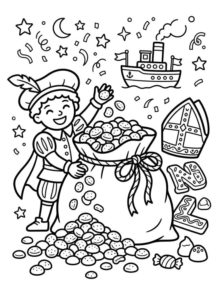 Pepernoten Kleurplaten (Gratis PDF Printables) 19 - gratis kleurplaat om te printen