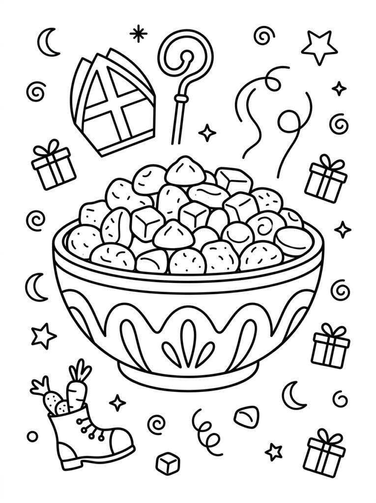 Pepernoten Kleurplaten (Gratis PDF Printables) 20 - gratis kleurplaat om te printen