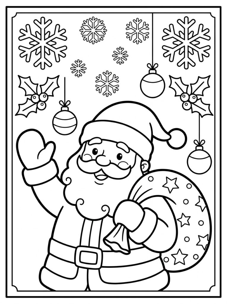 Placemat Kerst Kleurplaten (Gratis PDF Printables) 05 - gratis kleurplaat om te printen