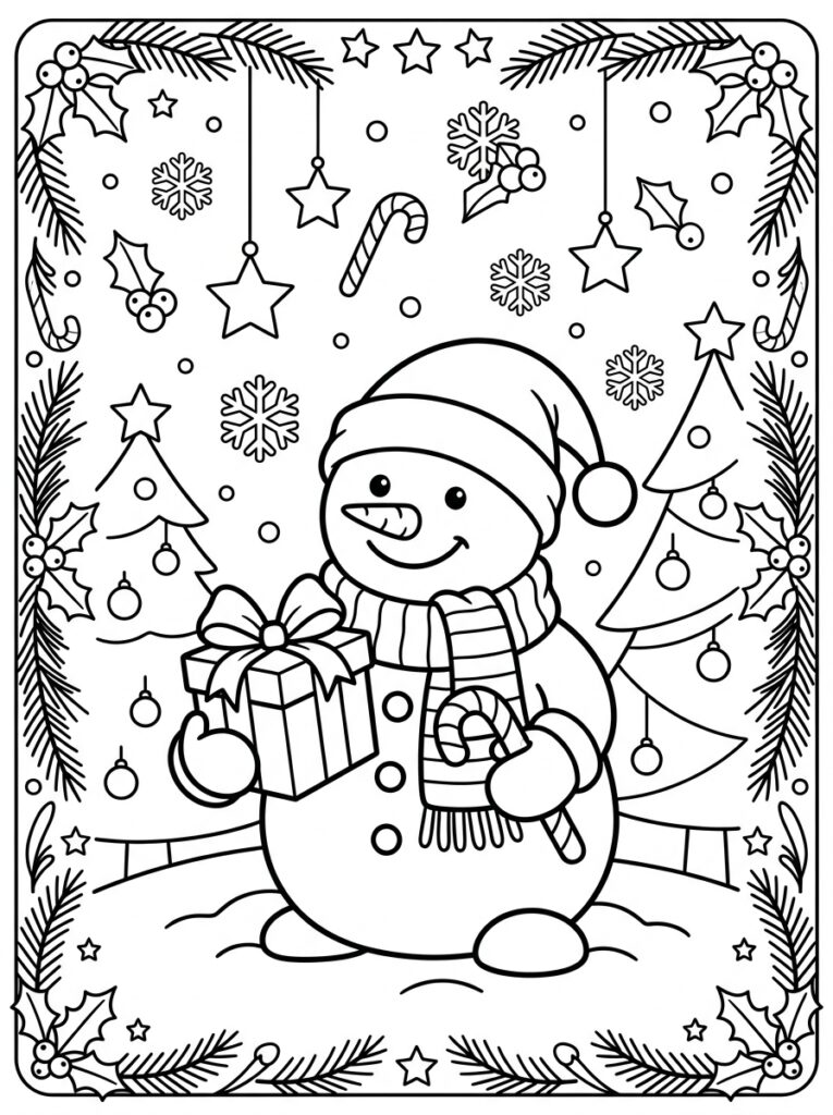 Placemat Kerst Kleurplaten (Gratis PDF Printables) 07 - gratis kleurplaat om te printen