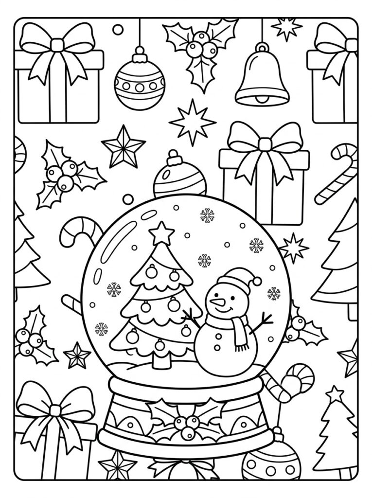 Placemat Kerst Kleurplaten (Gratis PDF Printables) 08 - gratis kleurplaat om te printen