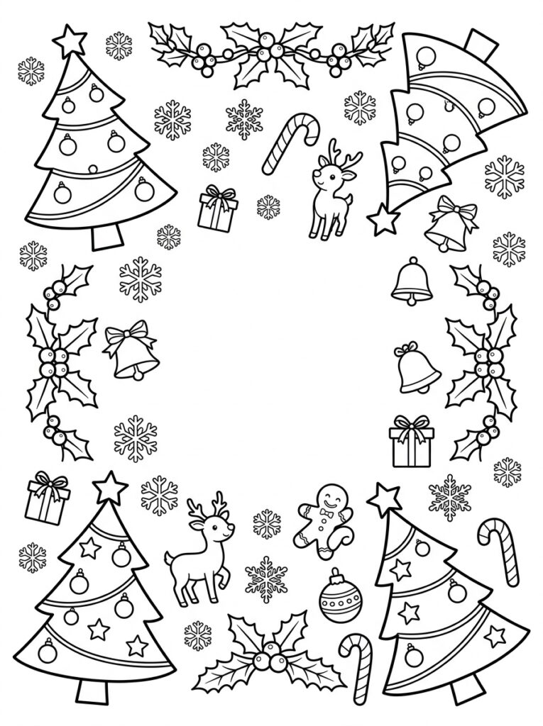 Placemat Kerst Kleurplaten (Gratis PDF Printables) 12 - gratis kleurplaat om te printen