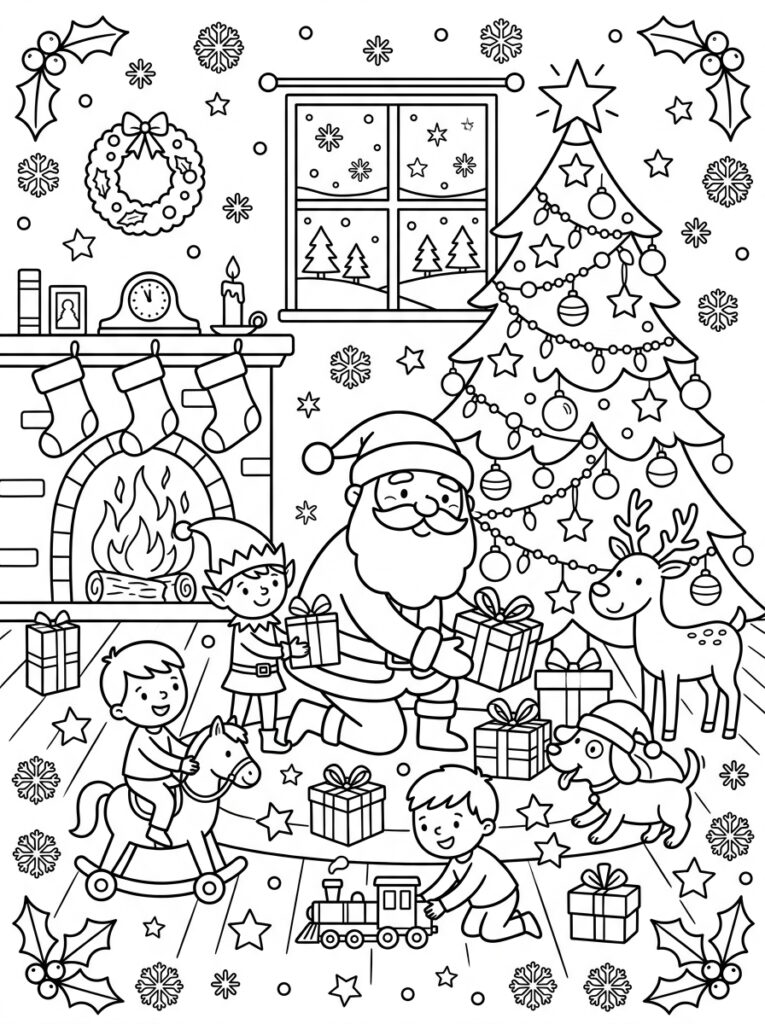 Placemat Kerst Kleurplaten (Gratis PDF Printables) 13 - gratis kleurplaat om te printen