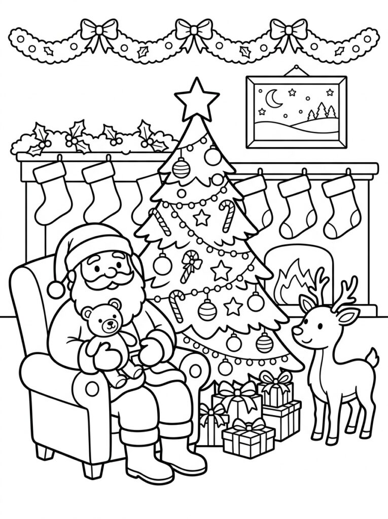 Placemat Kerst Kleurplaten (Gratis PDF Printables) 14 - gratis kleurplaat om te printen