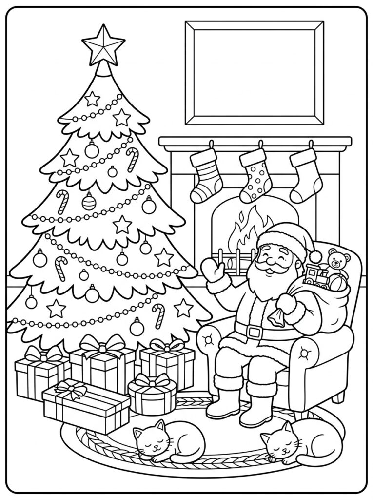 Placemat Kerst Kleurplaten (Gratis PDF Printables) 15 - gratis kleurplaat om te printen