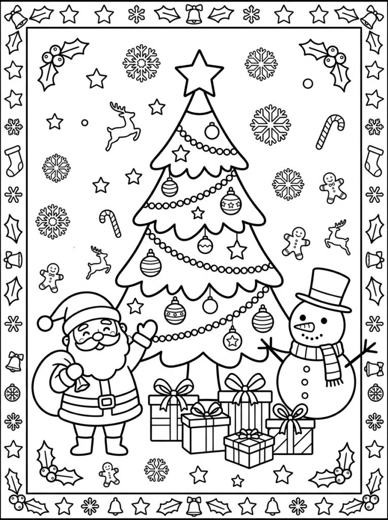 Placemat Kerst Kleurplaten (Gratis PDF Printables) 16 - gratis kleurplaat om te printen