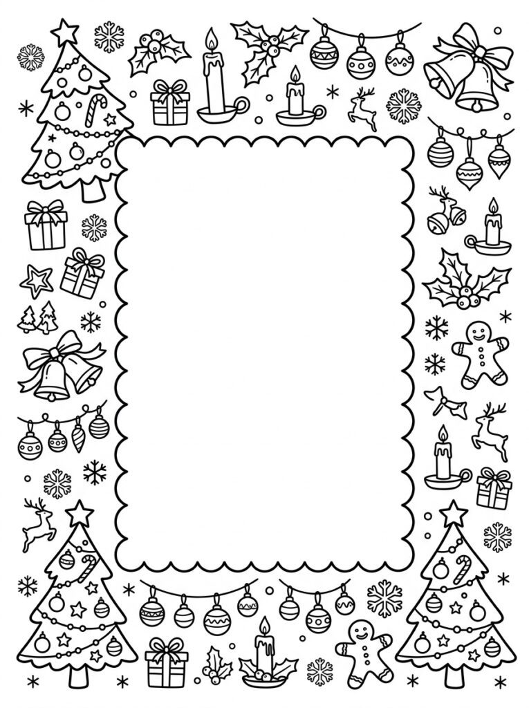 Placemat Kerst Kleurplaten (Gratis PDF Printables) 17 - gratis kleurplaat om te printen