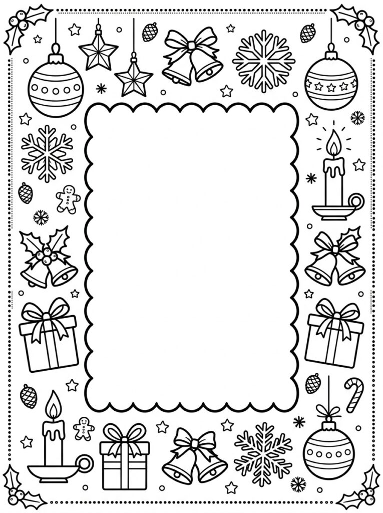Placemat Kerst Kleurplaten (Gratis PDF Printables) 19 - gratis kleurplaat om te printen