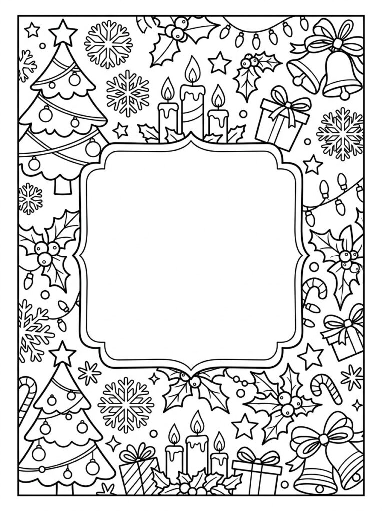 Placemat Kerst Kleurplaten (Gratis PDF Printables) 20 - gratis kleurplaat om te printen