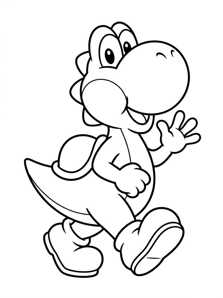 Yoshi Kleurplaten (Gratis PDF Printables) 09 - gratis kleurplaat om te printen