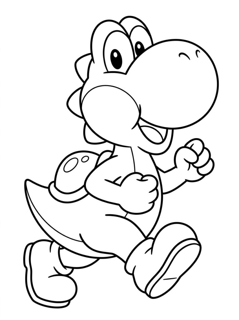 Yoshi Kleurplaten (Gratis PDF Printables) 11 - gratis kleurplaat om te printen