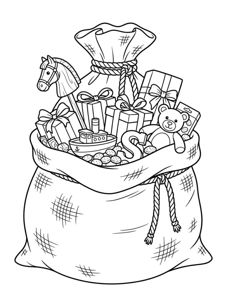 Zak Van Sinterklaas Kleurplaten (Gratis PDF Printables) 09 - gratis kleurplaat om te printen