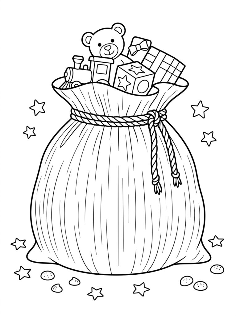 Zak Van Sinterklaas Kleurplaten (Gratis PDF Printables) 11 - gratis kleurplaat om te printen