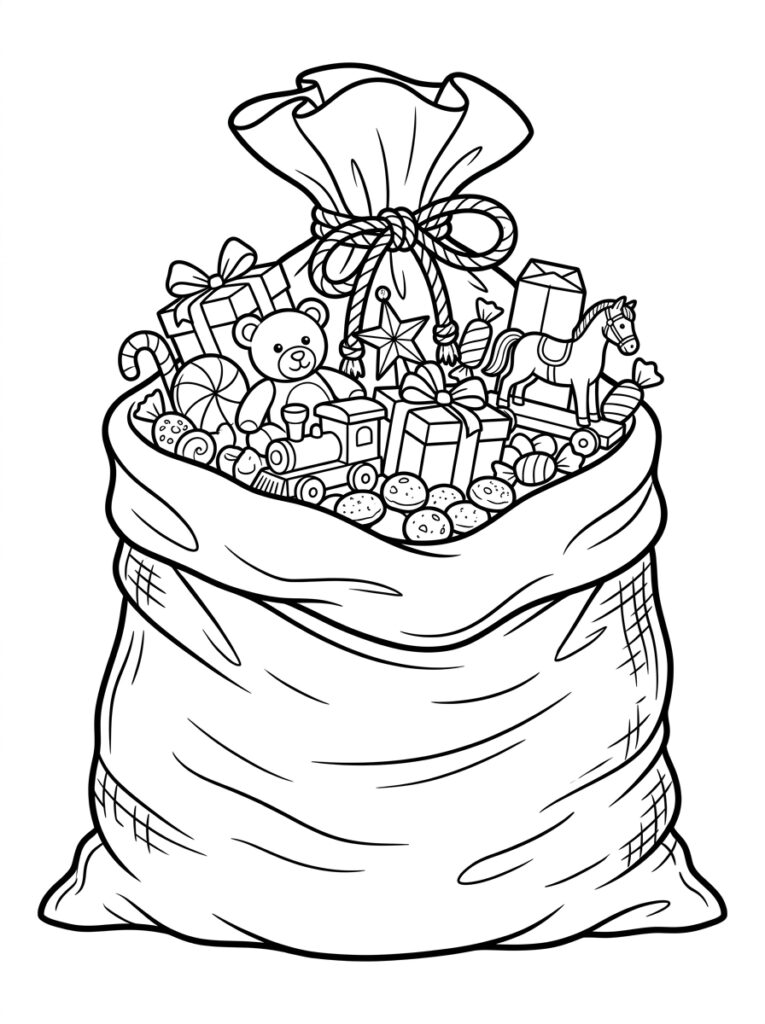 Zak Van Sinterklaas Kleurplaten (Gratis PDF Printables) 12 - gratis kleurplaat om te printen