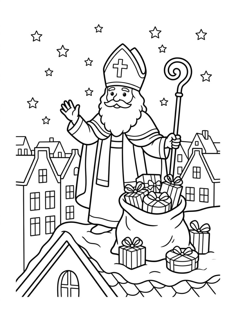 Zak Van Sinterklaas Kleurplaten (Gratis PDF Printables) 18 - gratis kleurplaat om te printen