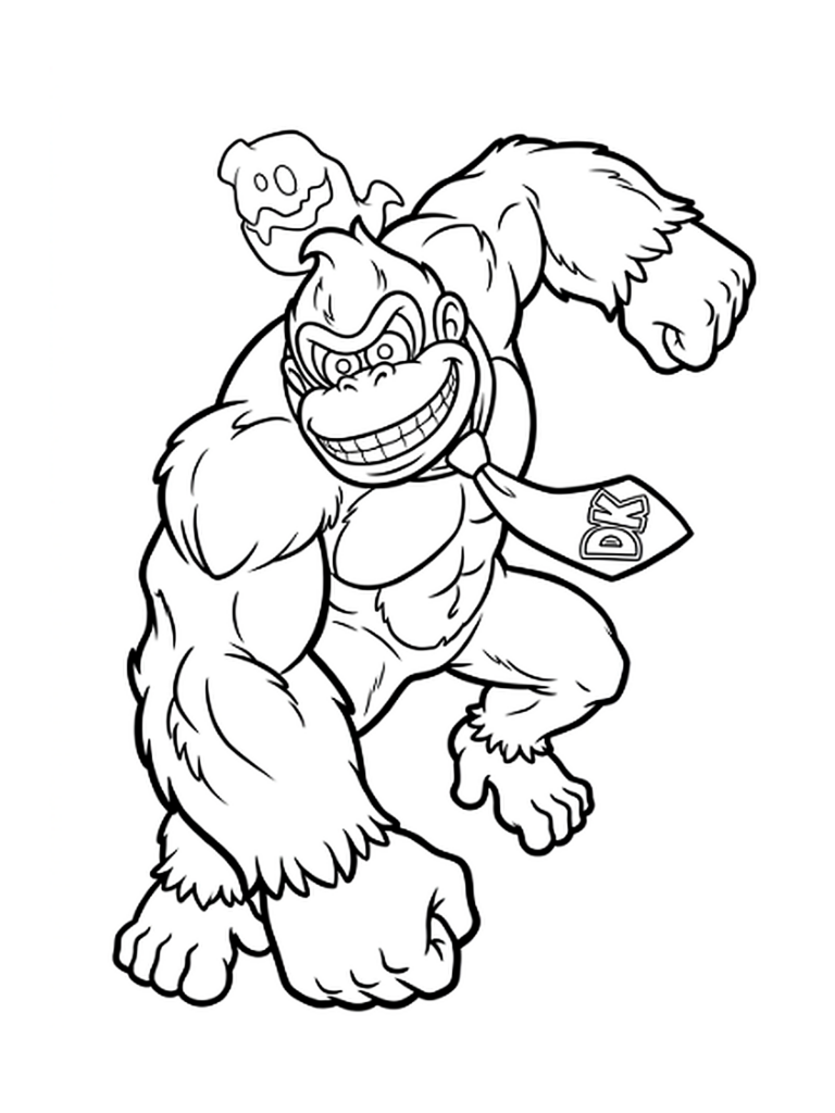 Donkey Kong Bananza kleurplaat 11 - gratis printable om te printen