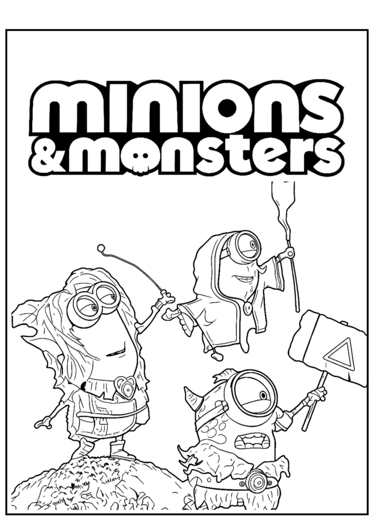 Minions & Monsters kleurplaat 04 - gratis printable om te printen