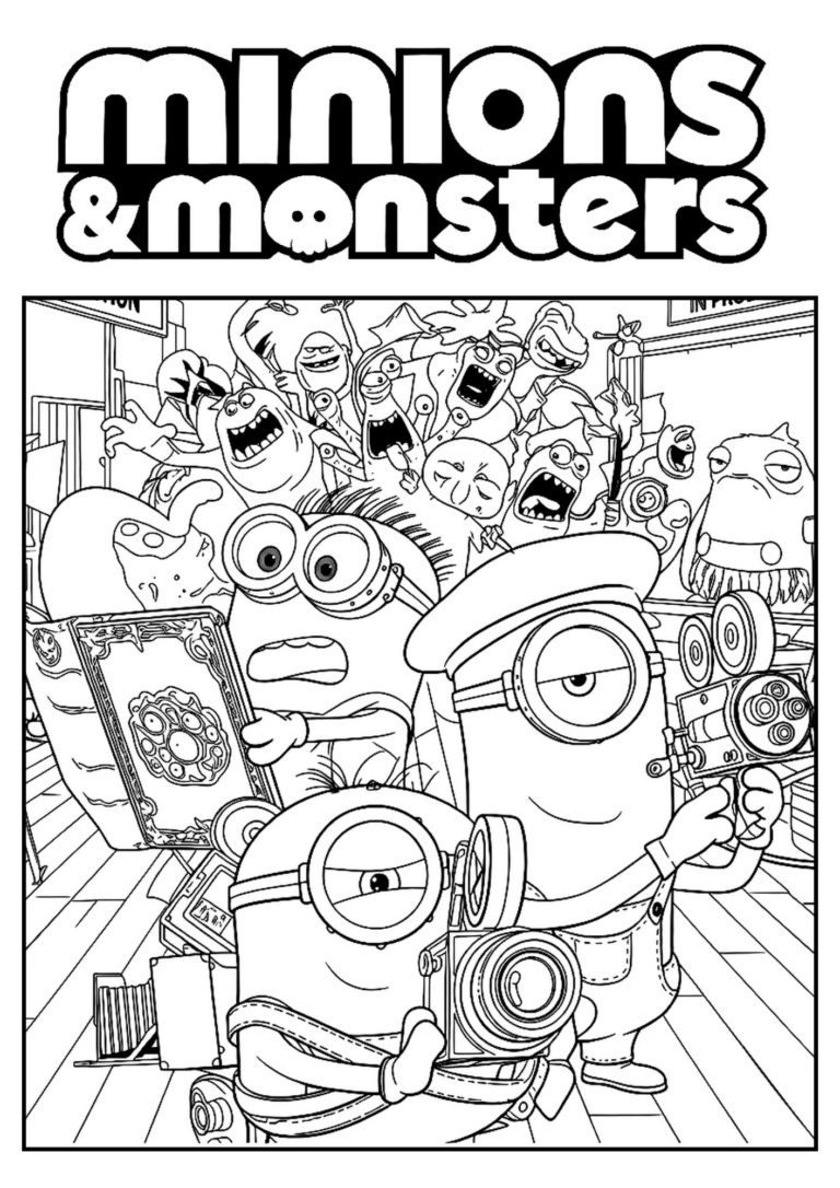 Minions & Monsters kleurplaat 09 - gratis printable om te printen