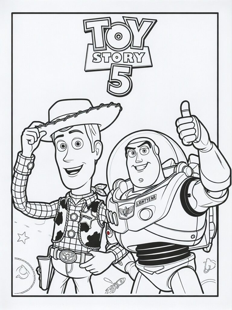 Toy Story 5 kleurplaat 03 - gratis printable om te printen